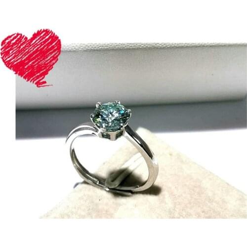 Moissanite 925 sterling silver 1 carat opening simulation diamond ring for girlfriend and best friend custom couple wedding ring