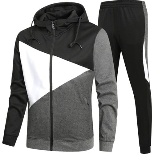 Men Tracksuit 2 Pieces Set Hoodies+Pants Casual Sweatshirts Sportswear Suit Male Fashion Autumn Winter Clothing Asian Size
