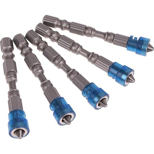 Oauee 5x Single Head Magnetic Screwdriver Bit 65mm 1/4 Anti-Slip Hex PH2 Electric Screw Driver Set for Power Tools