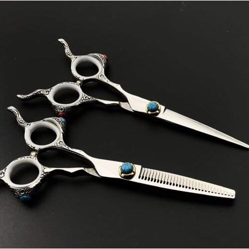 6 Professional Hair Salon Structure Scissors Set Cutting Barber Haircut Thinning Shear Scissors Hairdressing Hair Tools Scissors