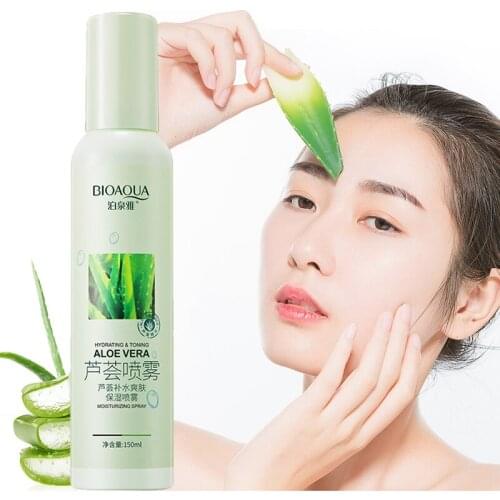 150ml Natural Aloe Facial Moisturizing Toner Spray Anti-Red Sensitivity Oil Control Shrink Pores Face Care Water Acne Treatment