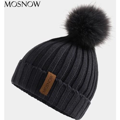 2020 New Winter Womens Hat Acrylic Pompom Beanies Warmth Ski Cap Girl 's Hat Female Cap Skullie Artificial Pompons Fashion Hat