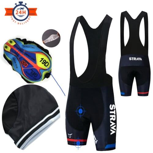 New Cycling Bibs Shorts STRAVA 2020 Summer Bike Breathable Mens 19D GEL Padded Bike Tights Triathlon Lycra Bicycle Bib Shorts