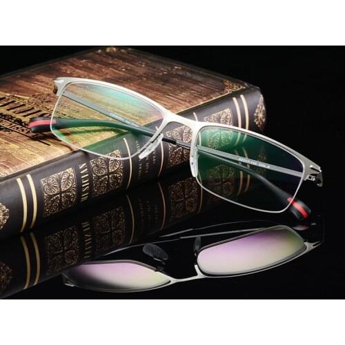 Half-rimmed Glasses Men Alloy Eyeglass Frames Optical Mens Designer Glasses Half Frame Optics Large-framed Glasses 07