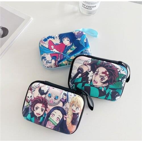 Cartoon Demon Slayer EVA Storage Bag For Airpods Headphone U Disk 2.5 inch Hard Drive Case USB Cable Protective Bag Accessories