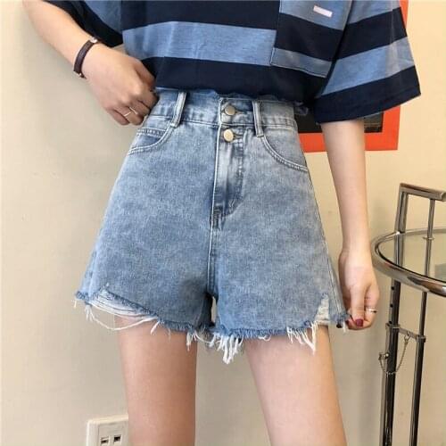 High Waist Short Summer Women Jeans Streetwear Ripped Denim Woman Trousers Korean Fashion Clothing Pantalon Pour Femme WPY3158