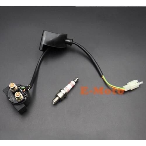 SOLENOID STARTER RELAY + A7TC SPARK PLUG 50cc 70cc 90cc 110cc 125cc ATV GO-KART BIKE QUAD new E-Moto