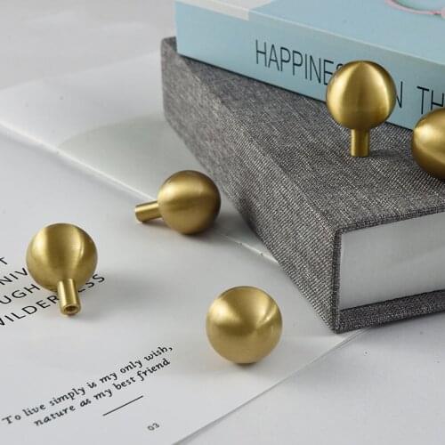 Solid Brass Ball Knobs Kitchen Cabinet Handles Drawer Pulls Full Brass Cupboard Knob Ball Handle Furniture Door Accessory
