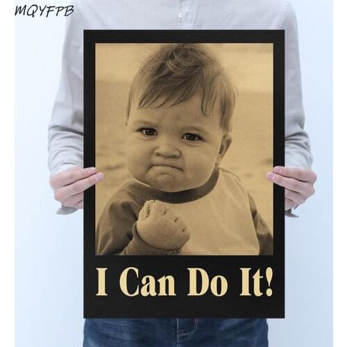 Inspirational Poster I Can Do ItKraft Paper Poster Home Decoration Picture Wall Sticker Gift Picture 50.5x35cm