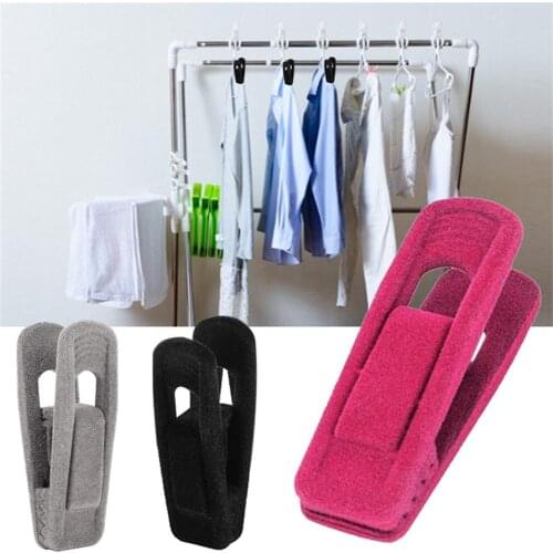 20pcs/set Velvet Hanger Clips Flocked Useful Pants Clothes Nonslip Hanger Clip Drying Racks Durable Windproof Clothes Clip