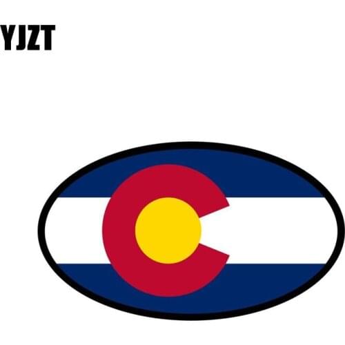 YJZT 14.6CM*8.5CM Colorado State Accessories Motorcycle Flag Car Sticker Decal PVC 6-0296