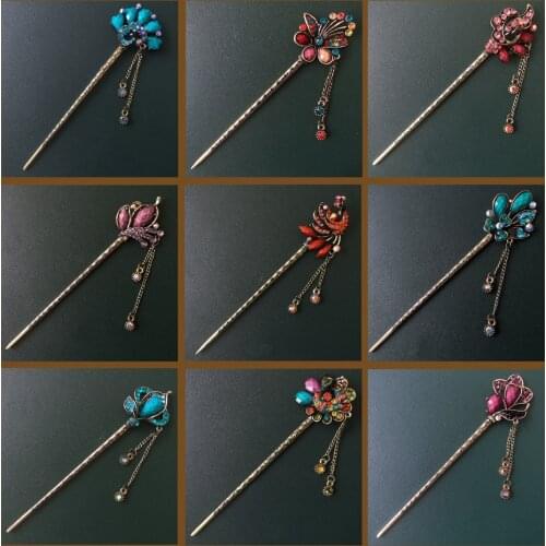 Morkopela Vintage Multi-style Hairpin Head wear Clip Fork for Bride Crystal Hair Sticks Rhinestone Accessories In New Design