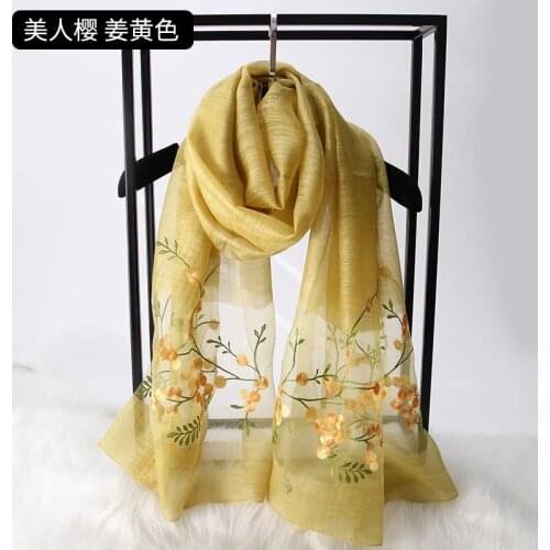 190x85cm Women Fashion Floral Embroidered Silk Scarves Shawl Wrap Winter Neck Long Scarf Ladies Wraps
