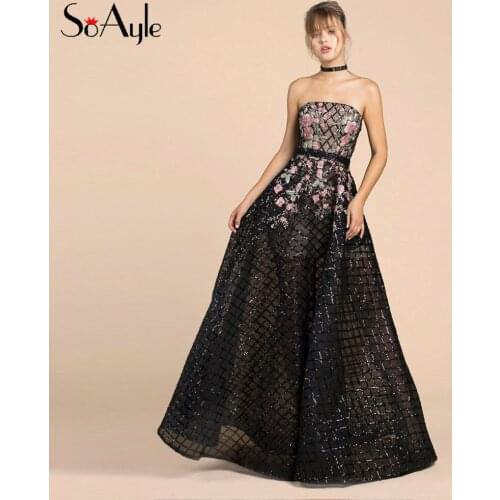 SoAyle African Sequins Evening Dress Applique Evening Dresses 2019 Prom Dresses Sexy Backless A-Line Long Dress robe de soiree