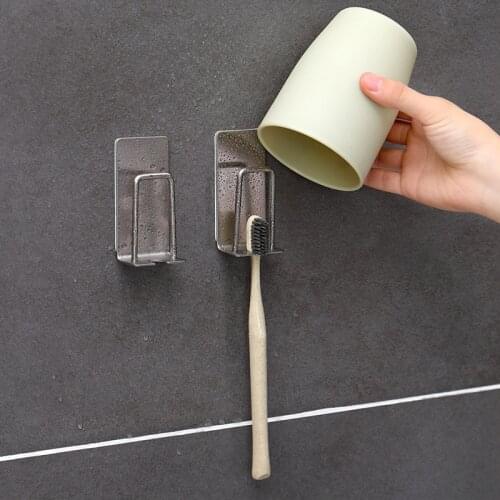 1 Pcs Stainless Steel Toothbrush Holder Storage Shaver Rack Tooth Brush Mouth cup Shelf Bathroom Organizer Accessories