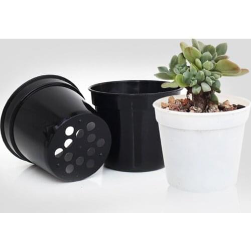 10 Pcs Mini Plastic Round Flower Pot Indoor Plant Pots Drainage Minimalist White/Black Home Decor Flower Gardening Pots