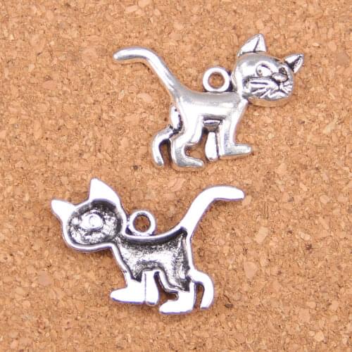 10pcs Charms cat 30x22mm Antique Pendants,Vintage Tibetan Silver Jewelry,DIY for bracelet necklace