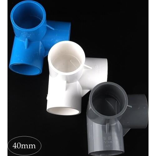 40mm 50mm PVC Pipe 3D Three Dimensional Connector Adapter Garden Hose Water Irrigation Tee Fittings Joint Tube Accessories