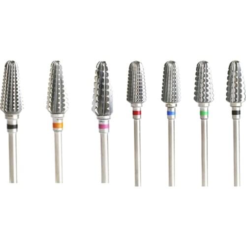 5PCS/Bag Tungsten Carbide Nail Drill Bit Milling Cutter Eletric Manicure Equipment Cuticle Clean Burr Pedicure Accessories Tools