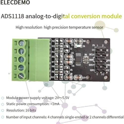 ADS1118 16-bit analog-to-digital conversion module 4-channel ADC with internal reference and temperature sensor SPI