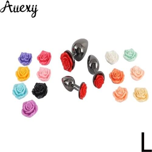 AUEXY Rose Black Big Plugue Anal Plug Metal Butt Plugs Large Adults Sex Toys for Woman Men Gay Anaal Ass Massage Huge Buttplug