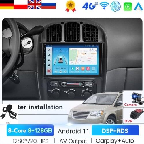 Android 11 Car Radio Multimedia Video Player For Dodge Caravan 4 For Chrysler Grand Voyager RS 2000-2012 GPS Serero BT OBD2 DSP