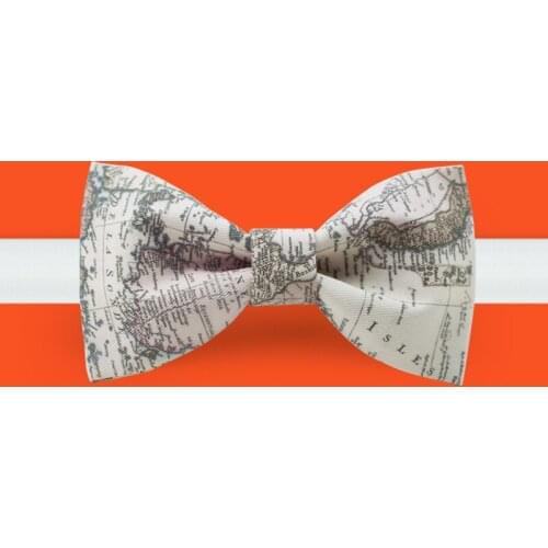 Free shipping 2019 new fashion mens male Original handmade tie printed bow tie banquet party groom dress wedding Ancient map