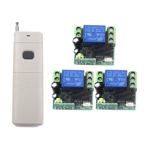 DC12V 10A RF Remote Control Switch System 1CH 1 Channel Relay 3 X Wireless Receiver And 1X Transmitter SKU: 5378