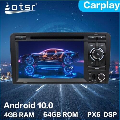 For Audi A3 2003 - 2013 Android 10 Car HD Multimedia DVD Player PX6 4G+64GB Auto GPS Navigation Stereo Radio DSP Carplay WIFI BT