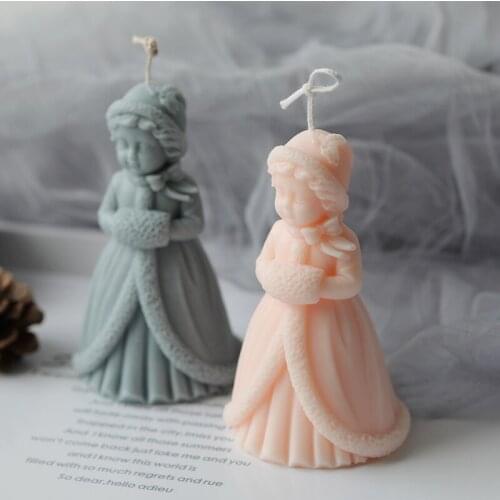Home Decoration Candle Mold Christmas Princess Plaster Candle Silicone Mold Aromatherapy Candle DIY Resin Handmade Soap Mold