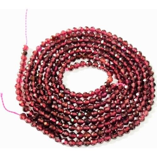 Natural AA Quality Garnet Micro Facted Beads,Faceted Tiny Spacer Gem Beads,Size 2mm 3mm 4mm Small Beads 1of 15.5" strand