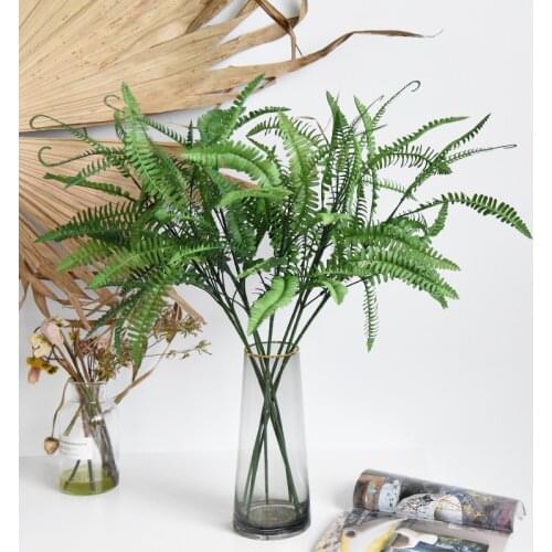 Artificial Single Branch Persian Leaf Fern Plant Green Leaves for Wedding Flower Arrangement Background Wall Decoration