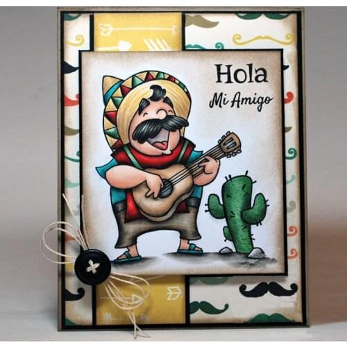 Spain Hola Mi amiga Ukulele Transparent Stamp Clear Stamps for DIY Scrapbooking Paper Cards Decorative Crafts Supplies 4x6 inch