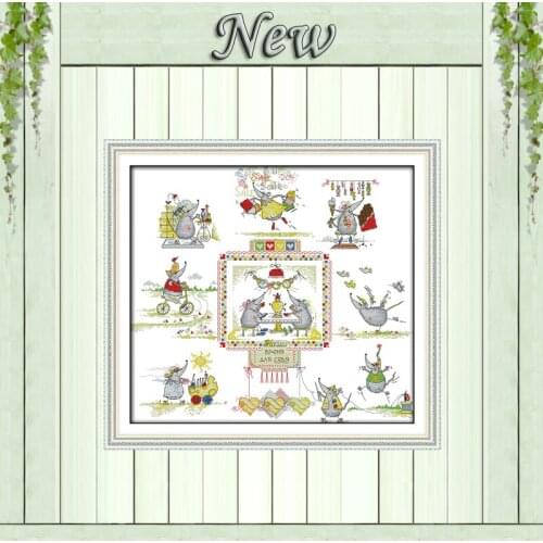 The mices wedding home decor painting counted print on canvas DMC 14CT 11CT Chinese Cross Stitch Needlework Sets Embroider kits