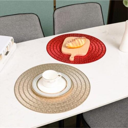 INS Nordic PVC Placemat Round Dining Table Mats Hotal Restaurant Steak Pad Kitchen Decor No Slip Insulation Pads Tea Cup Coaster