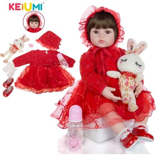 KEIUMI Lovely Reborn Baby Dolls 60 cm Silicone Vinyl Stuffed Doll Cosaply Baby Reborn Movie Character lifelike Educational Toys