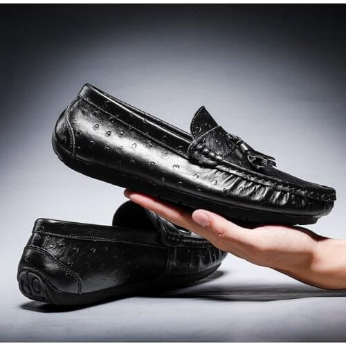 Mens split Leather Formal Dress Shoes comfortable Casual Shoes Loafers Moccasins Breathable Slip on Driving Shoes