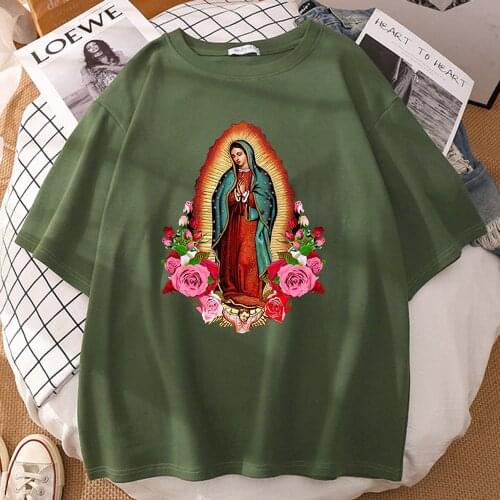 Our Lady Of Guadalupe Print Man Tshirt Oversized Fashion Clothes Casual Short Sleeve T Shirt Summer Breathable Mens Tee Shirts