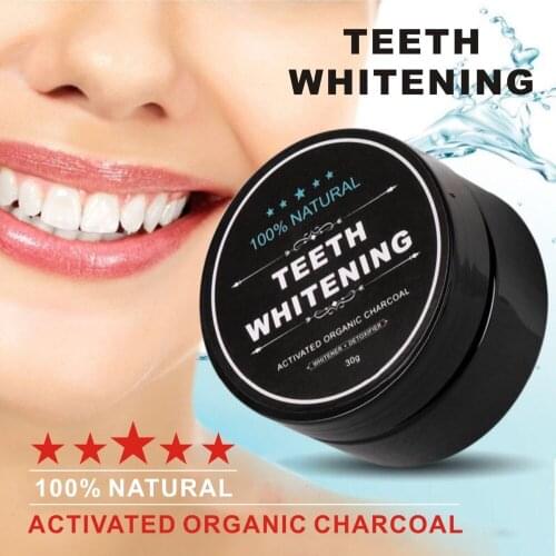 Activated Charcoal Teeth Whitening Powder Set 30g+1Pcs Bamboo carbon brush Charcoal Toothbrush For Oral Hygien