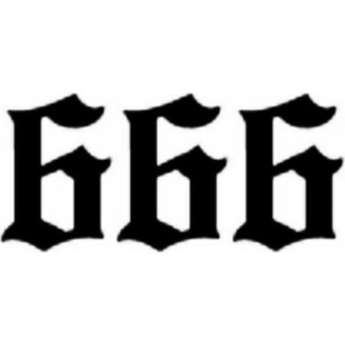 Car Window Decal Truck Outdoor Sticker Demonic Evil Wicked Devil Number 666 Stickers for Laptops, Office Supplies, Motorcycles