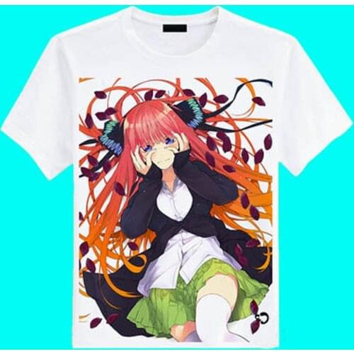 New The Quintessential Quintuplets cosplay T-shirt Fashion Anime Nakano Miku T-Shirt cotton Short Sleeve Tops Tee