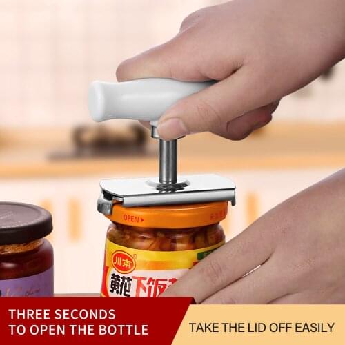 Manual Stainless Steel Easy Can Jar Opener Adjustable 1-4 Inches Cap Lid Openers Tool Kitchen Gadgets