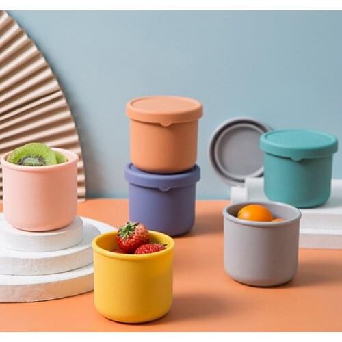 Silicone Lunch Box Bento Box Fruit Salad Fresh-Keeping Bowl With Lid Seal Leak Proof Camping Food Storage Box