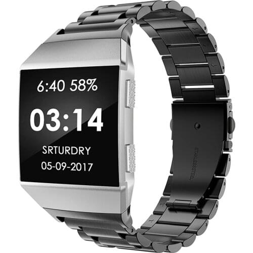 Stainless Steel Band for Fitbit Ionic Women Men Replacement Metal Strap Bracelet for Fitbit Ionic Smartwatch Accessories Black