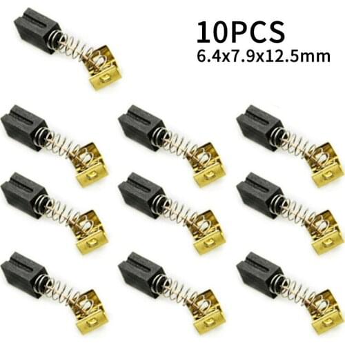 10pcs Carbon Brushes 6.4x7.9x12.5mm For Black Decker CD105 CD110 CD115 KG900 KG725 AST6 AST6XC AST15 FG005 Power Tool