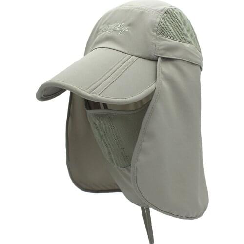 Outfly outdoor travel sunshade hat, detachable sunscreen mask, quick drying and breathable,Summer anti ultraviolet shawl hat