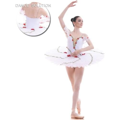 Lovely Girls White Pre-Professional Ballet Dance Tutu Standard Size Pancake Tutus for Child and Adult BLL039A
