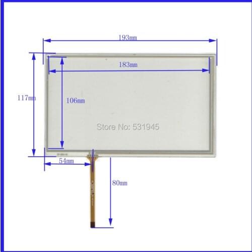 ZhiYuSun 2PCS/Lot compatible HLD-TP-3046 8 inch 4-wire resistive Touch Panel TOUCH SCREEN 193mm*117mm GLASS LCD display