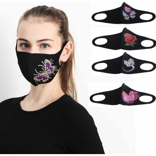 1Pcs DIY 5D Mosaic Part Drill Color Butterfly Pattern Diamond Decoration Rhinestone Cute Mask Masquerade for Party Women Mask