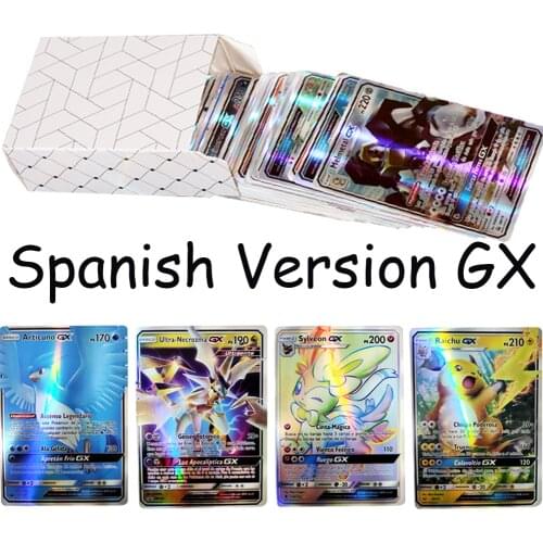 10-100Pcs Spanish Version Pokemon Shining Cards V GX MEGA TAG TEAM EX Game Battle Cards
